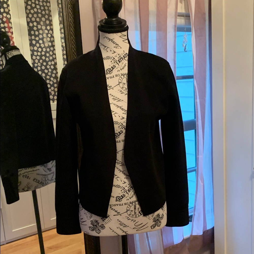 Black Open Front Blazer